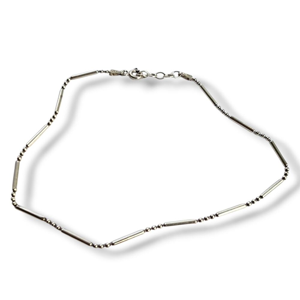 9.5" Twisted Bead Ankle Anklet Chain Real Sterling Silver 925 Stamped New
